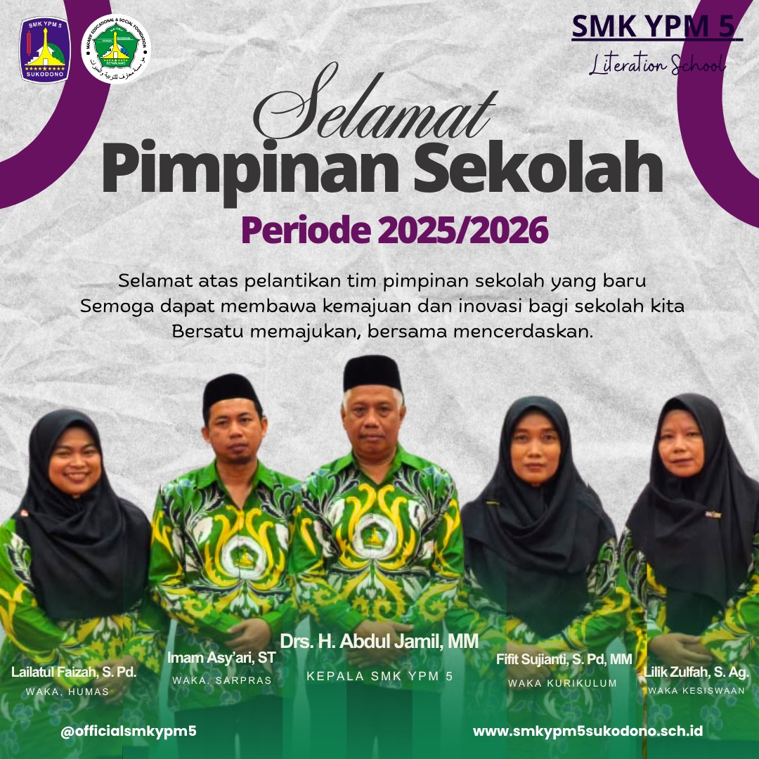 Selamat atas pelantikan pimpinan sekolah periode 2025/2026